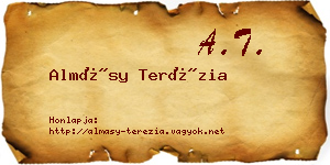 Almásy Terézia névjegykártya